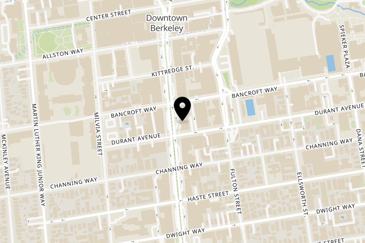 Map showing the location of Tipsea on 2327 Shattuck Ave. in Berkeley